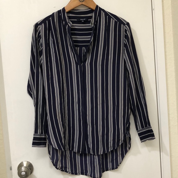 Madewell mulberry silk striped button down tunic - Picture 3 of 6
